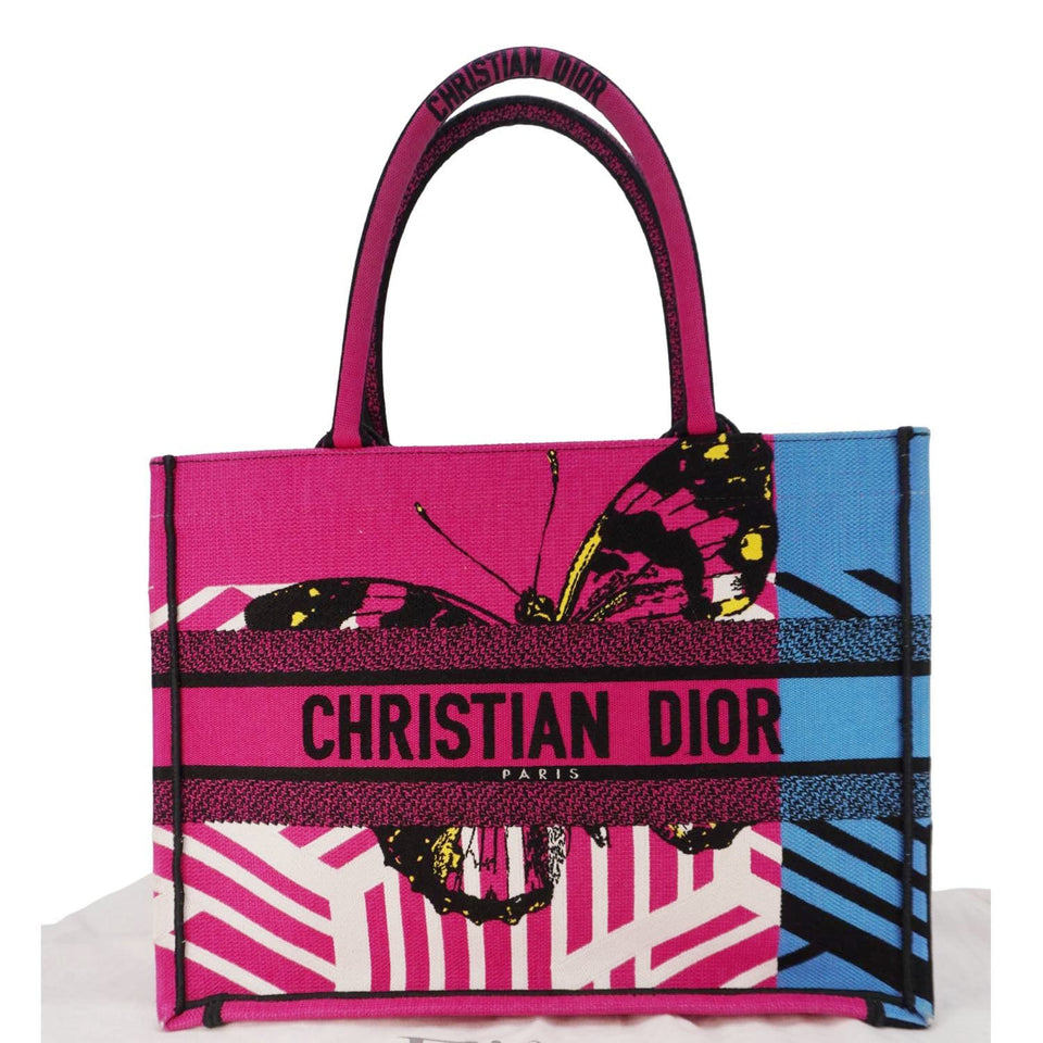 Christian Dior Butterfly Book Canvas Tote bag Pink