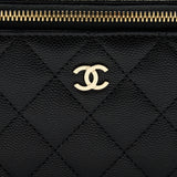 Chanel Caviar Long Vanity With Chain Caviar Black L