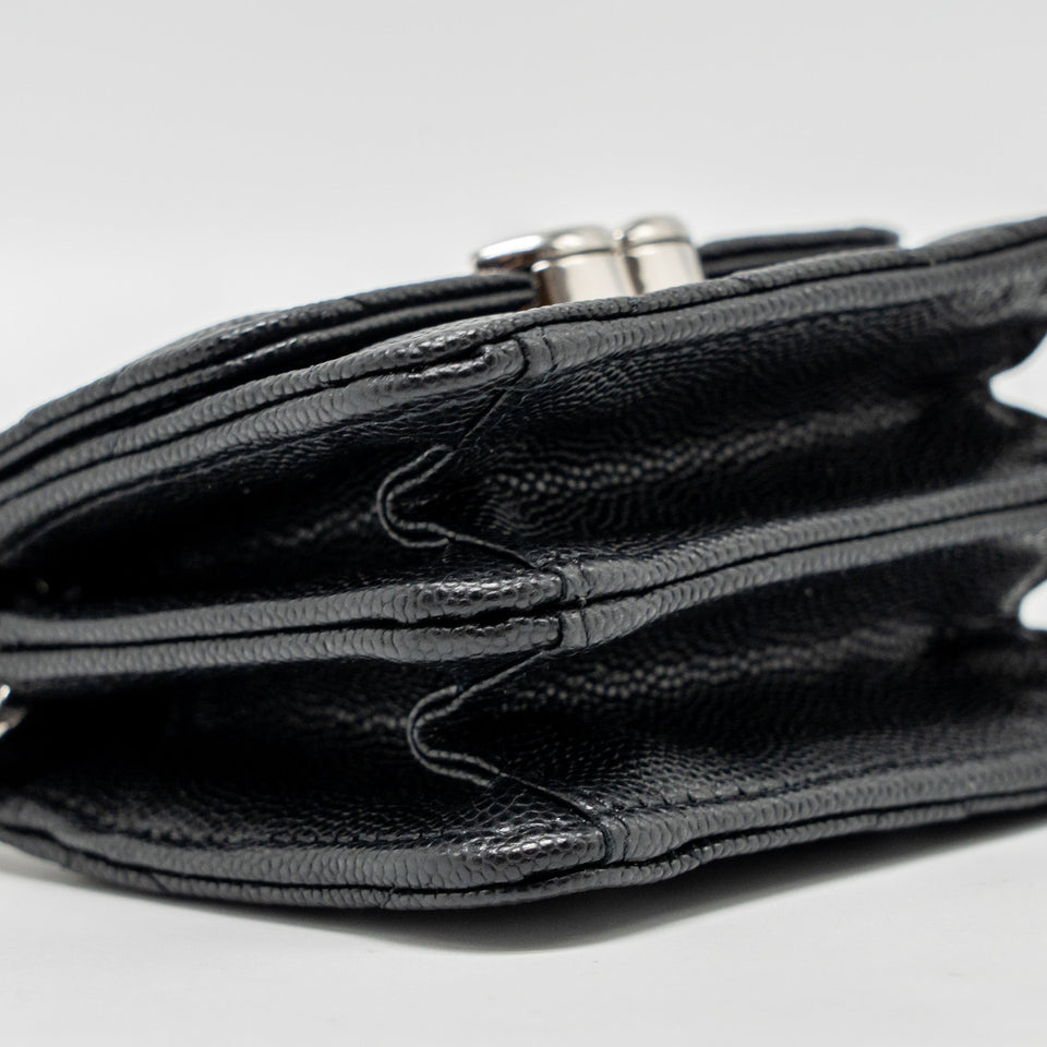 Chanel 22s Mini Clutch With Chain Caviar Black