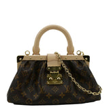 Louis Vuitton Monogram Canvas Clutch Shoulder Bag Brown