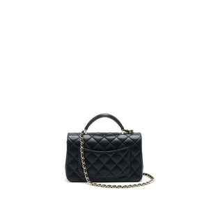 Chanel 21K Top Handle Mini Rectangular Flap Bag Black