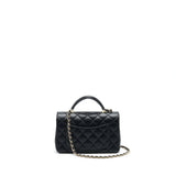 Chanel 21K Top Handle Mini Rectangular Flap Bag Black