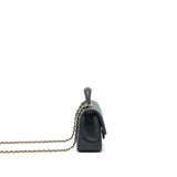 Chanel 21K Top Handle Mini Rectangular Flap Bag Black