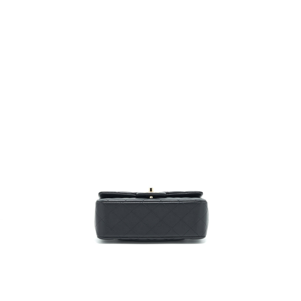 Chanel 21K top handle mini Rectangular flap Bag Black L