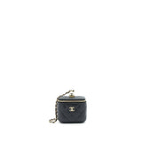 Chanel small Vanity Clutch with Chain with CC Pearl Caviar Black L