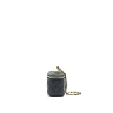 Chanel small Vanity Clutch with Chain with CC Pearl Caviar Black L