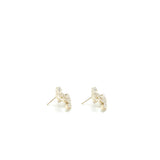 Chanel CC Logo Crystal Earring Light Gold Tone
