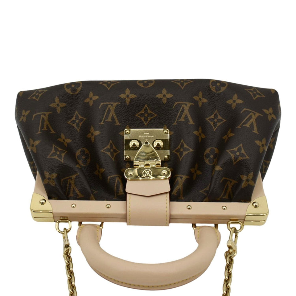 Louis Vuitton Monogram Canvas Clutch Shoulder Bag Brown