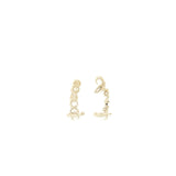 Chanel Coco Chanel Letter Earrings Light Gold Tone