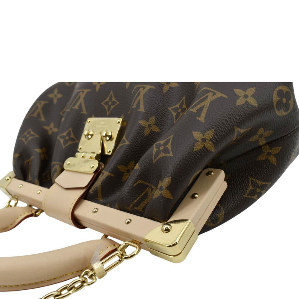 Louis Vuitton Monogram Canvas Clutch Shoulder Bag Brown