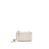 Chanel Pearl Crush Long Vanity On Chain Lambskin Light Purple