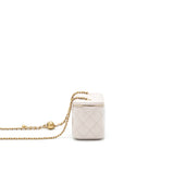 Chanel Pearl Crush Long Vanity On Chain Lambskin Light Purple