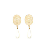Chanel Pearl Drop Earrings With Crystals