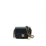 Chanel 21A Mini Square Flap Bag Caviar Black