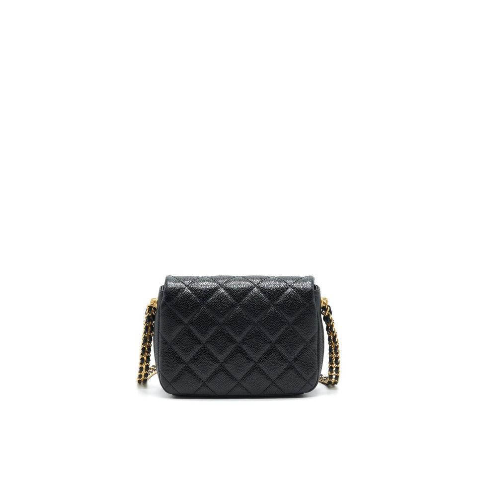 Chanel 21A Mini Square Flap Bag Caviar Black