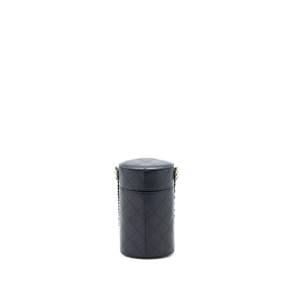 Chanel Vertical Clutch with Chain Lambskin Black L
