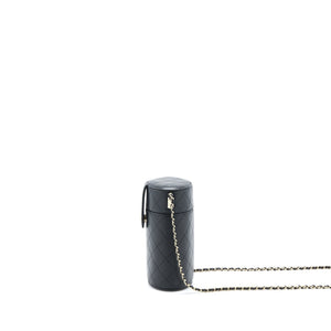 Chanel Vertical Clutch with Chain Lambskin Black L