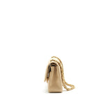 Chanel MEDIUM CLASSIC DOUBLE FLAP LAMBSKIN BEIGE WITH