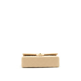 Chanel MEDIUM CLASSIC DOUBLE FLAP LAMBSKIN BEIGE WITH