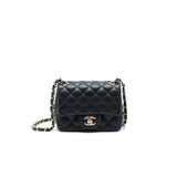 Chanel Mini Square Lambskin Black L serial 29