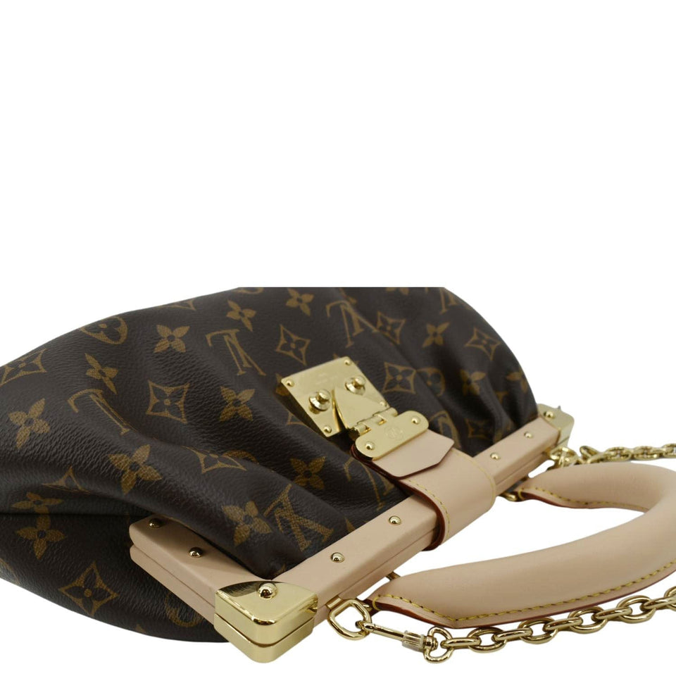 Louis Vuitton Monogram Canvas Clutch Shoulder Bag Brown