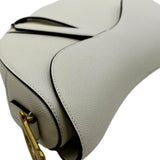 Christian Dior Saddle Grained Calfskin Leather Shoulder Bag Beige