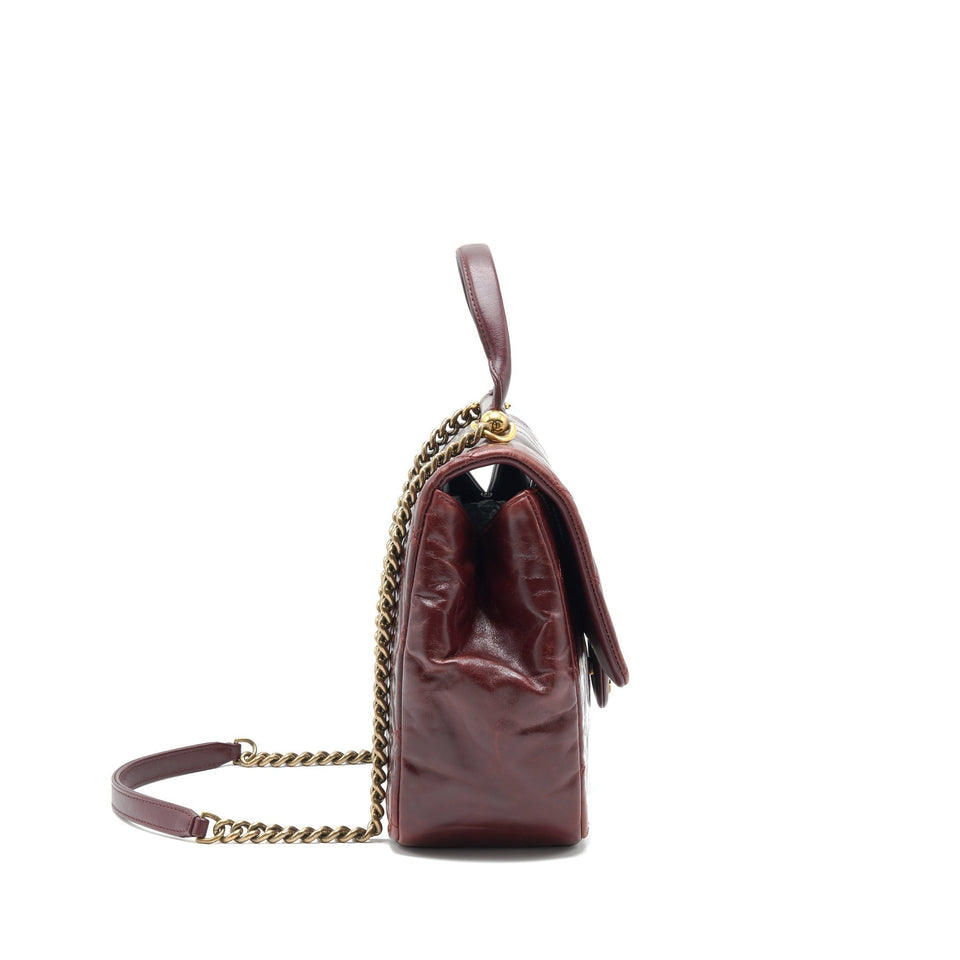 Chanel Quilted Shoulder Flap Bag Lambskin Red