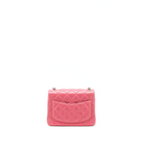 Chanel Mini Square Flap Bag Lambskin Pink