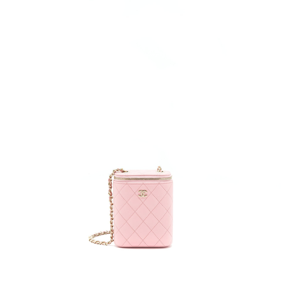 Chanel 22C Vertical Vanity On Chain Caviar Sakura Pink L