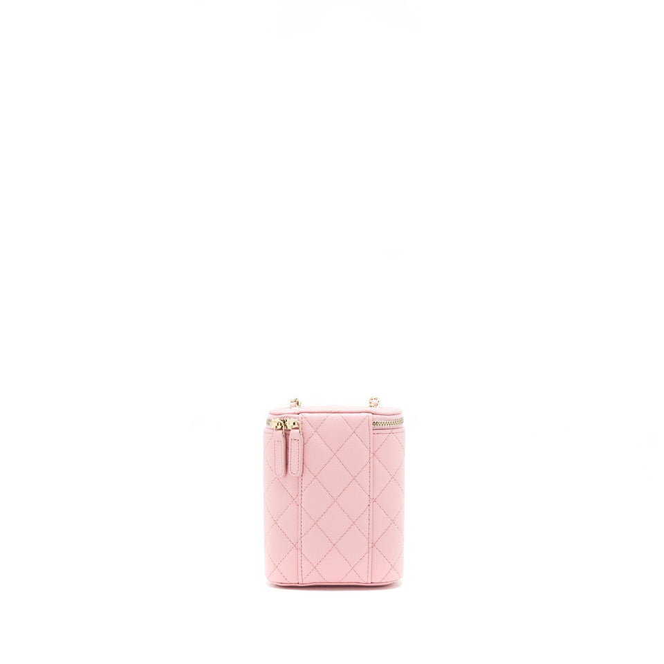 Chanel 22C Vertical Vanity On Chain Caviar Sakura Pink L