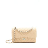 Chanel Medium Classic Double Flap Bag Caviar Beige
