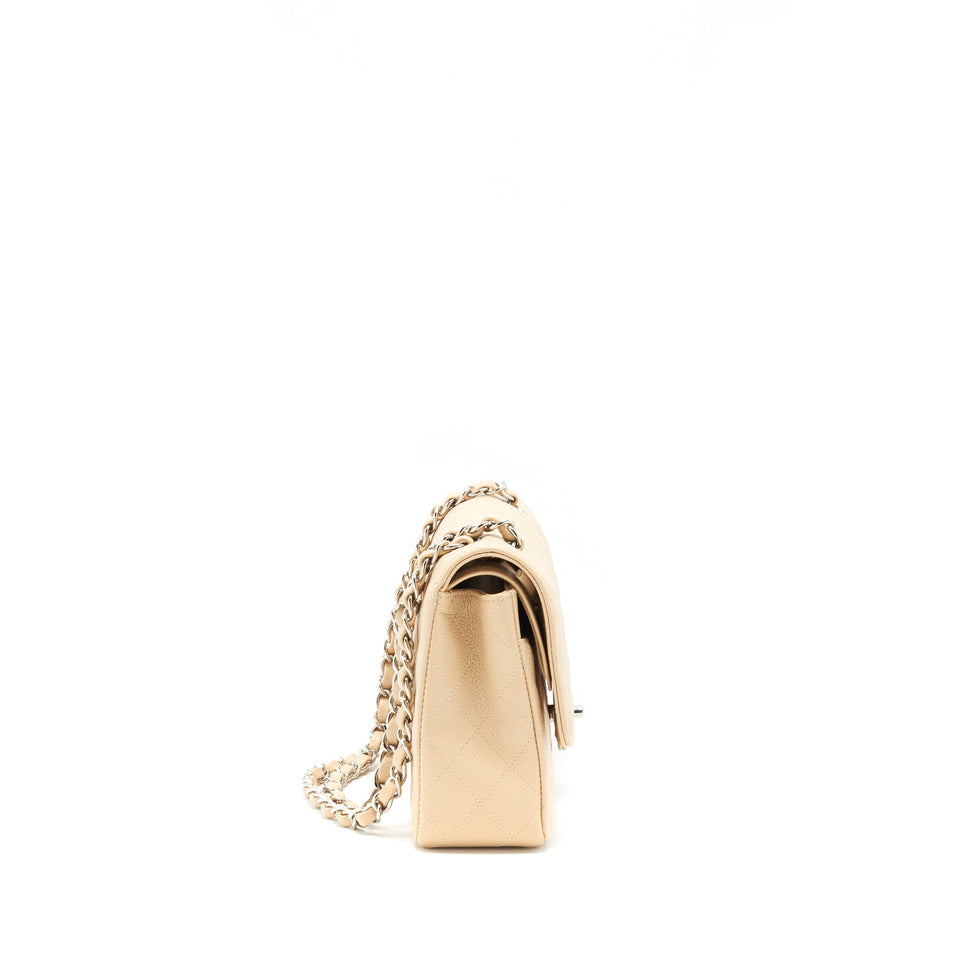 Chanel Medium Classic Double Flap Bag Caviar Beige