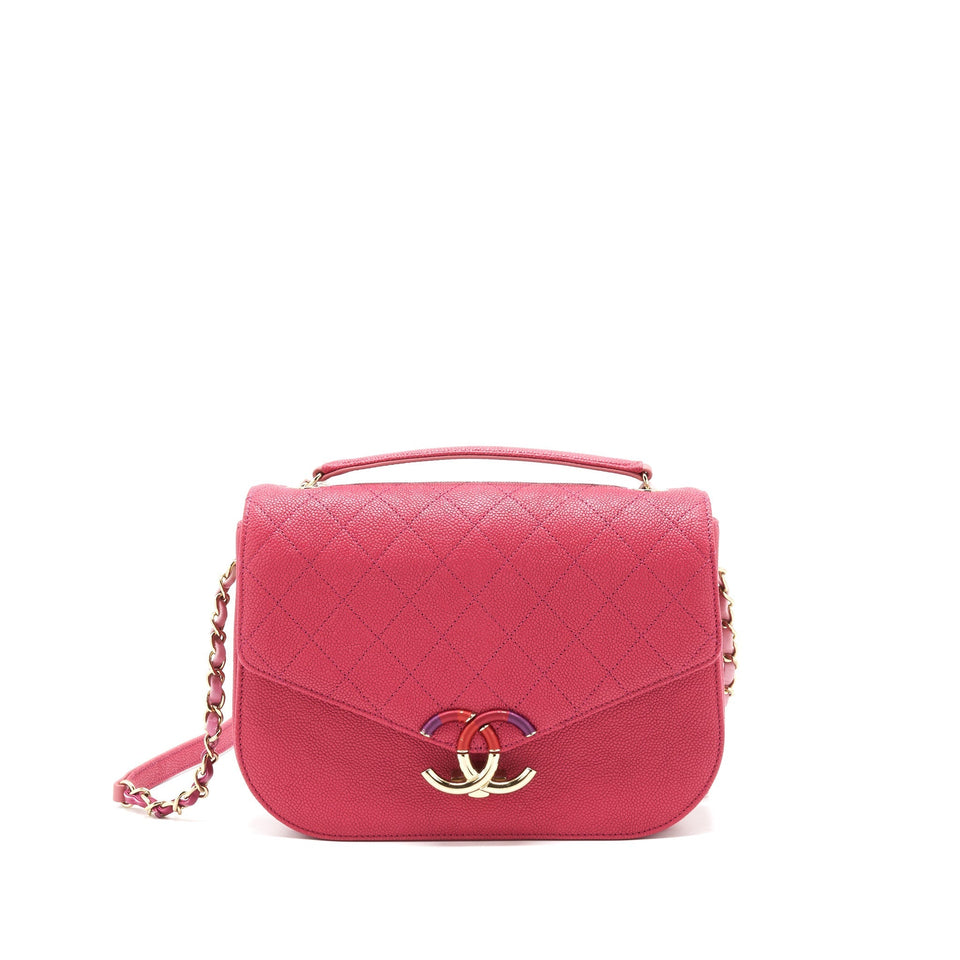Chanel Messenger Crossbody Bag Caviar Red