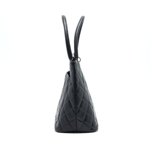 Chanel Vintag Medallion Tote Bag Caviar Black