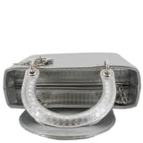 Christian Dior Lady Dior Medium Leather Shoulder Bag Metallic Silver