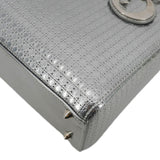 Christian Dior Lady Dior Medium Leather Shoulder Bag Metallic Silver