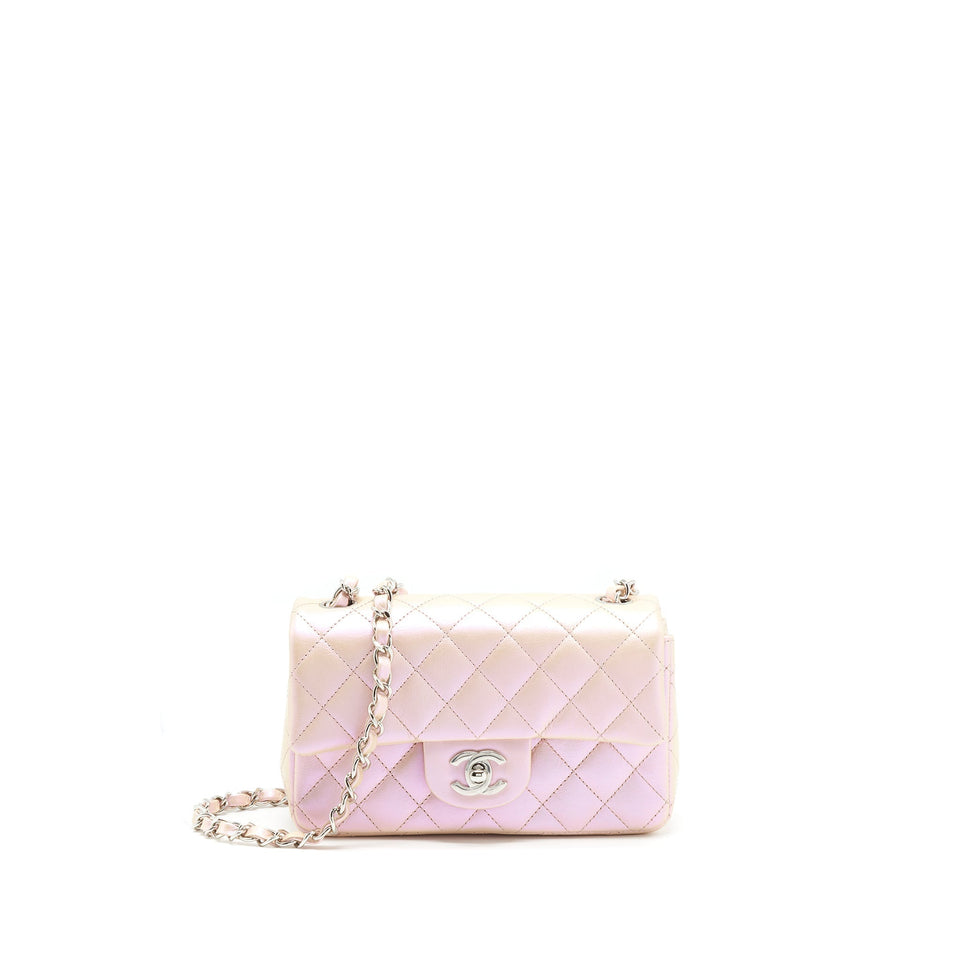 Chanel 21k Iridescent Mini Rectangular Calfskin Pink