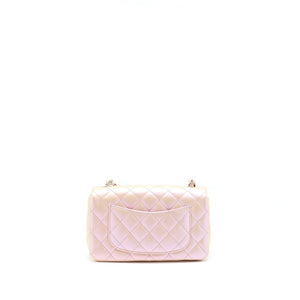 Chanel 21k Iridescent Mini Rectangular Calfskin Pink