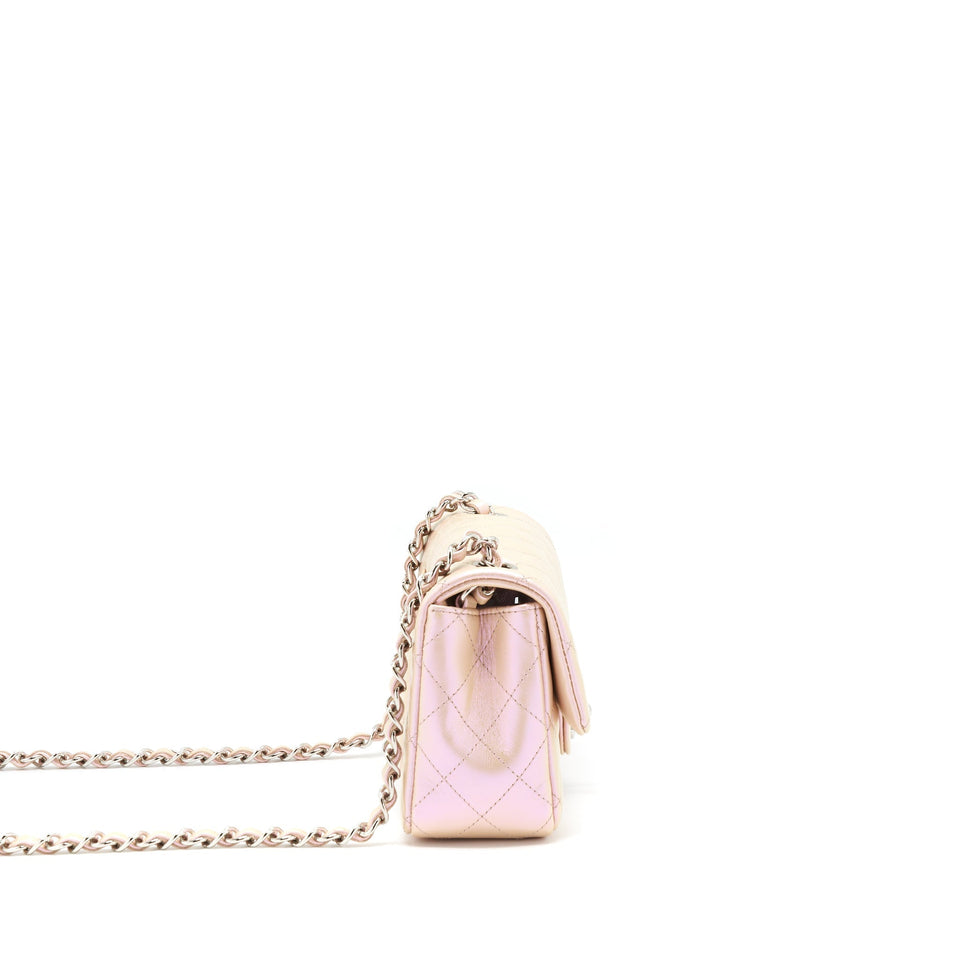 Chanel 21k Iridescent Mini Rectangular Calfskin Pink