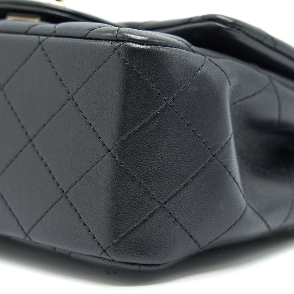 Chanel Mini Square Lambskin Black L serial 29