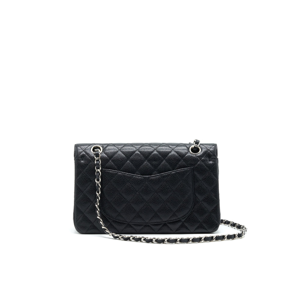Chanel Medium Classic Double Flap Caviar Black  serial 12