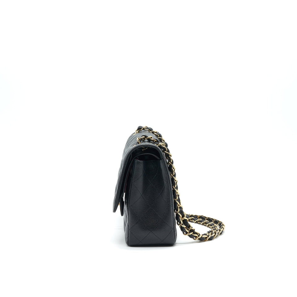 Chanel JUMBO CLASSIC DOUBLE FLAP IN CAVIAR BLACK