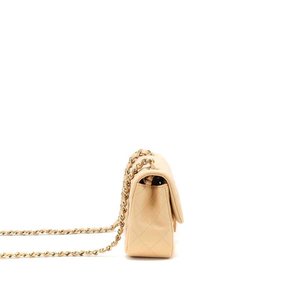 Chanel 22C Mini Rectangular Flap Bag Lambskin Beige L