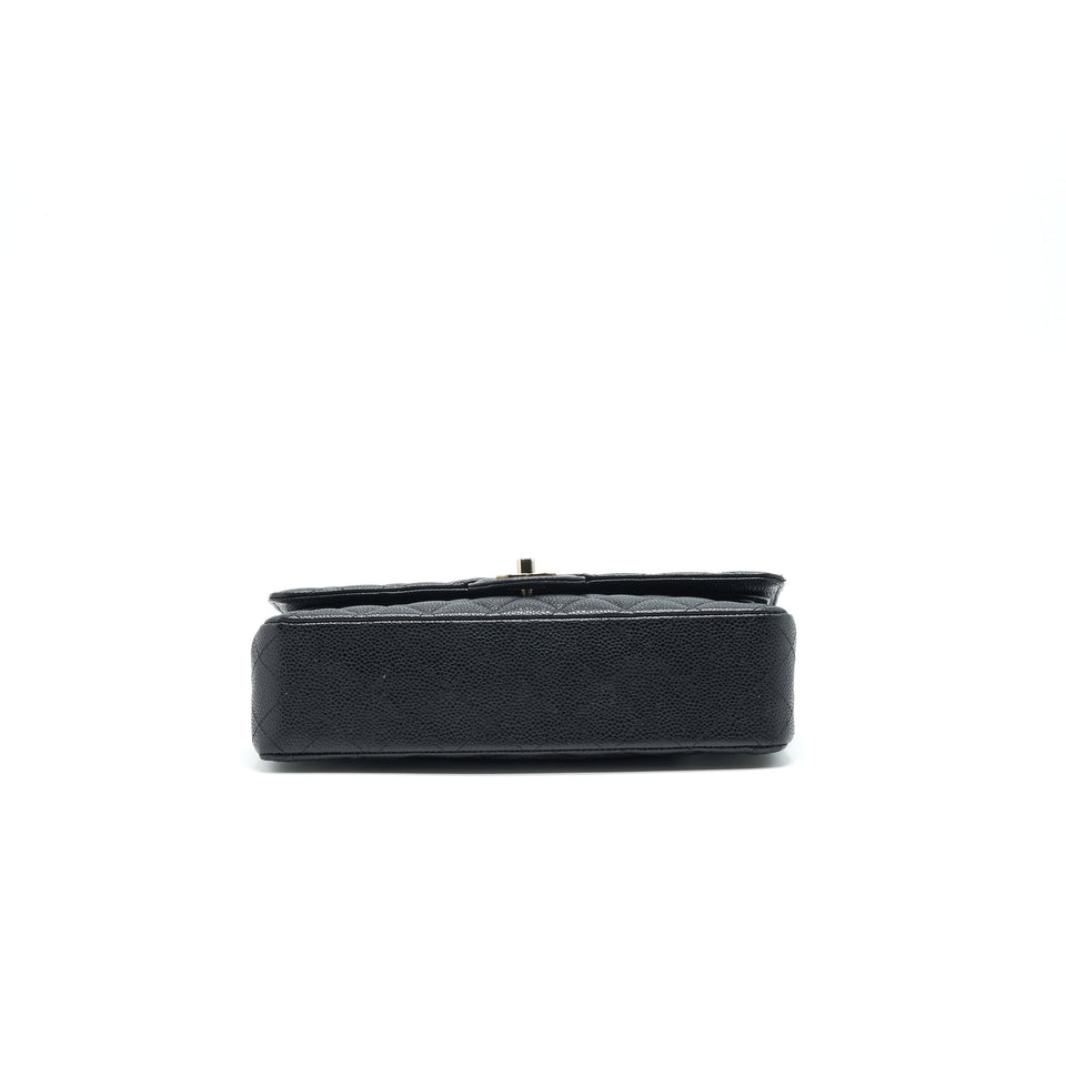 Chanel Medium Classic Double Flap Caviar Black  serial 12