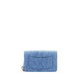 Chanel 22C Pearl Crush Wallet On Chain Denim