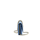 Chanel 22C Pearl Crush Wallet On Chain Denim