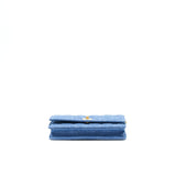 Chanel 22C Pearl Crush Wallet On Chain Denim