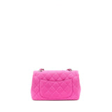 Chanel Mini Rectangular Flap Bag Grained Calfskin Pink