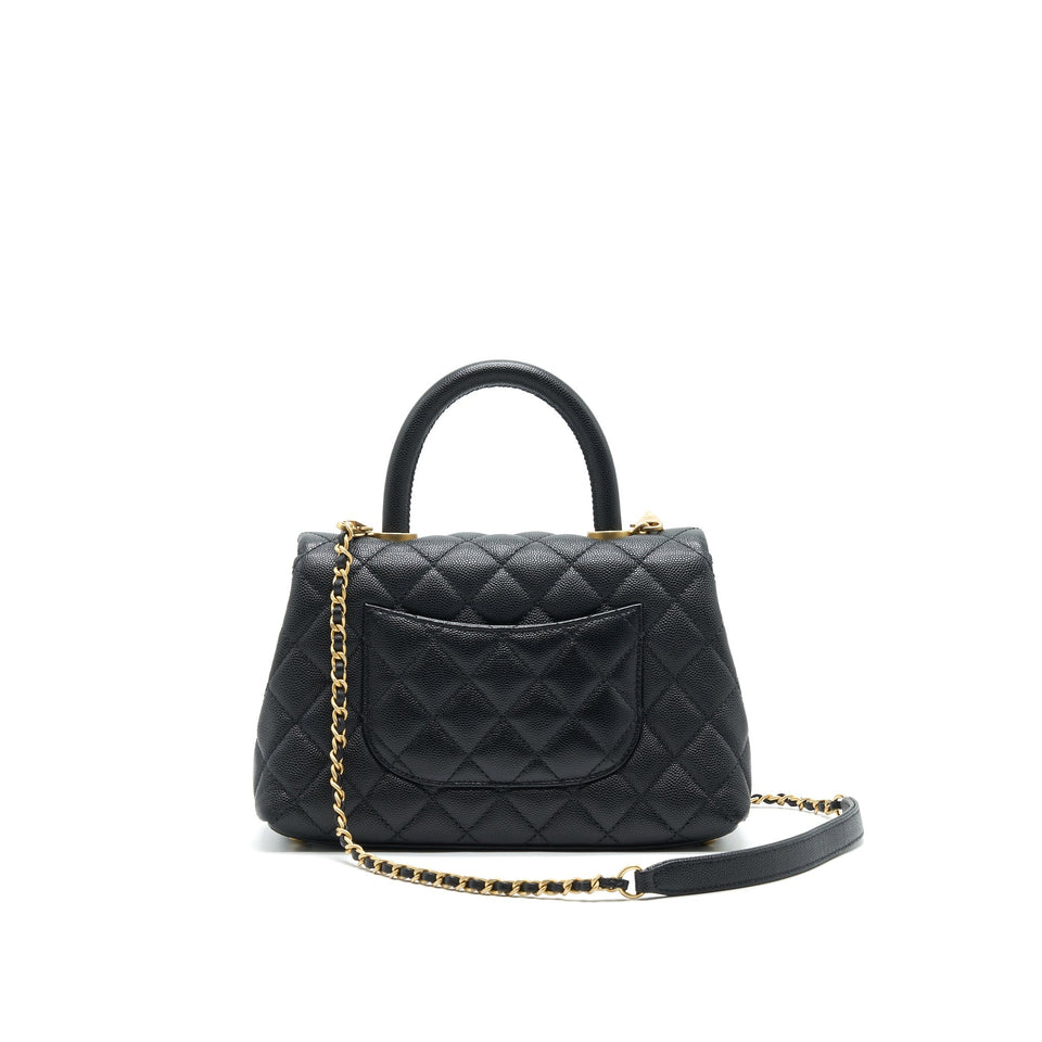 Chanel Mini Coco Handle Flap Caviar in Black