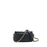 Chanel Small CC Wrapped Strap Bag Lambskin Black In Crumpled